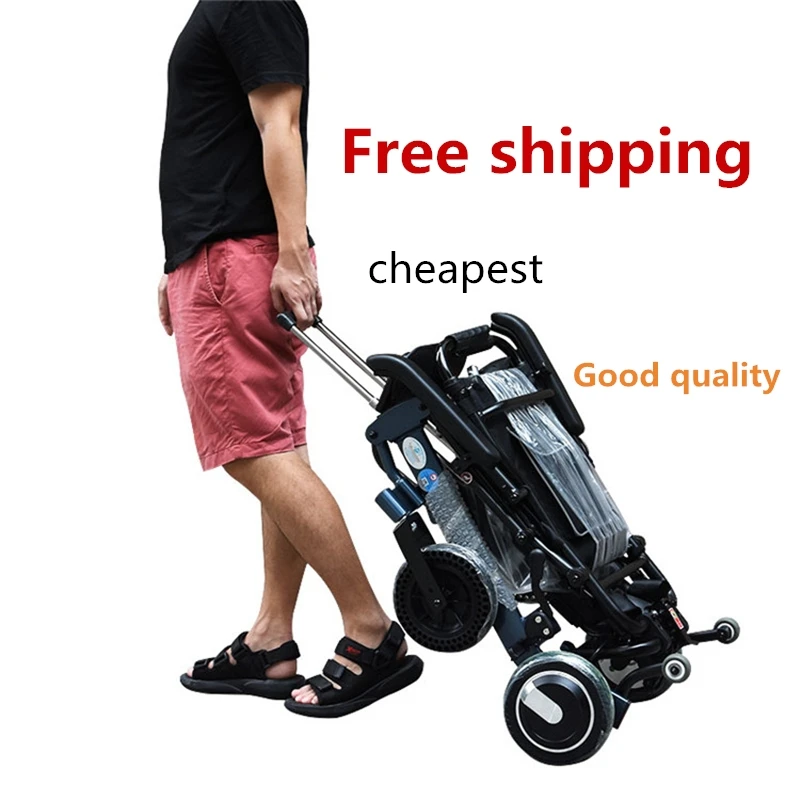 

New product aluminum medical handicapped equipment folding lightweight electric wheelchair for disabled people