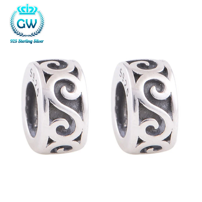 2Pcs/Lot Silver 925 Jewelry Silver Bead Spacers Diy Spacers For
