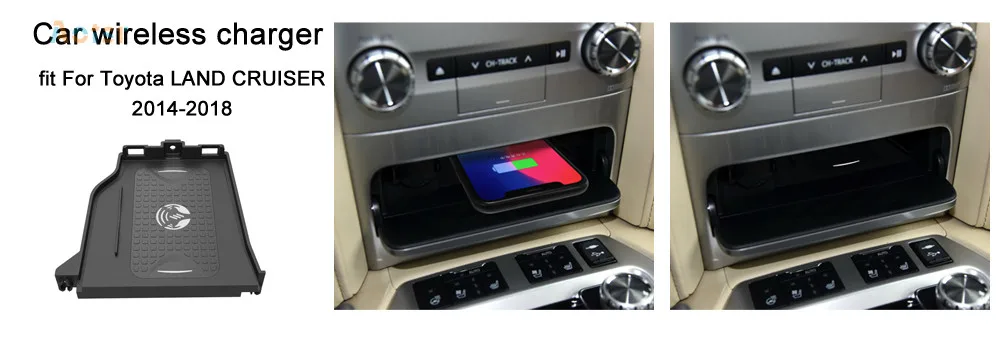 Perfect QI car wireleess charger for Toyota LAND CRUISER 2014+ Intelligent Infrared Fast Wireless Charging Car Phone Holder for iphone 0