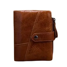 Men Wallet Cow Genuine Leather Wallet Short Purse Card Holder Walle Male Coin Purse Top Quality Leather Hasp Open Wallet for men