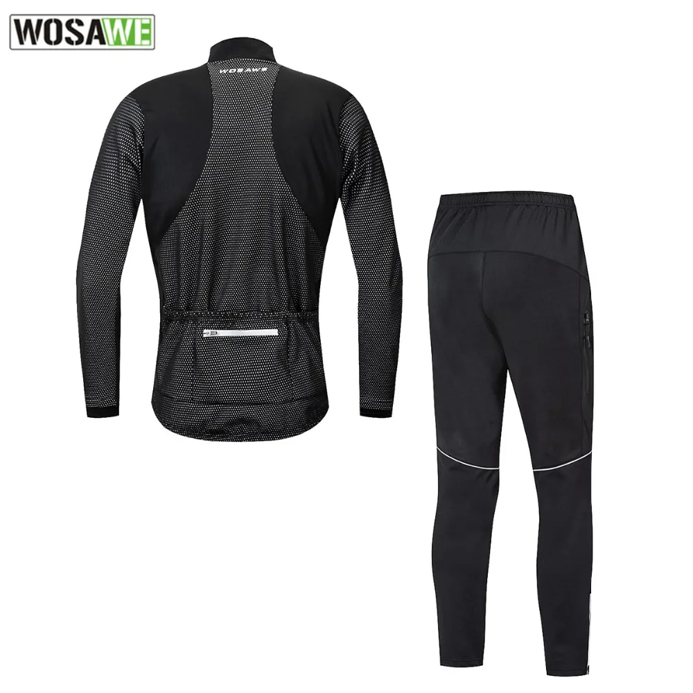 WOSAWE зимняя велосипедная куртка, дышащая спортивная майка, флисовая ветрозащитная теплая одежда, штаны, комплекты, Roupas de ciclismo