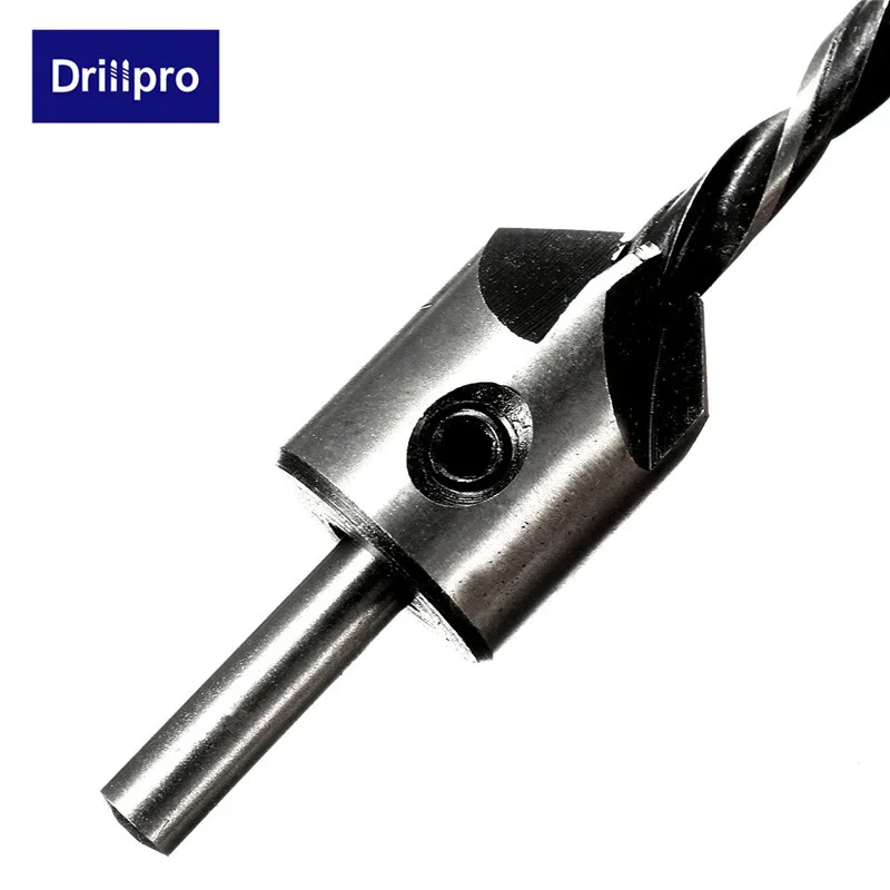 Drillpro 4 шт. HSS 5 Флейта Зенковка набор сверл 3 мм-6 мм высокоскоростной стальной расширитель деревообрабатывающие электроинструменты фаска высокое качество