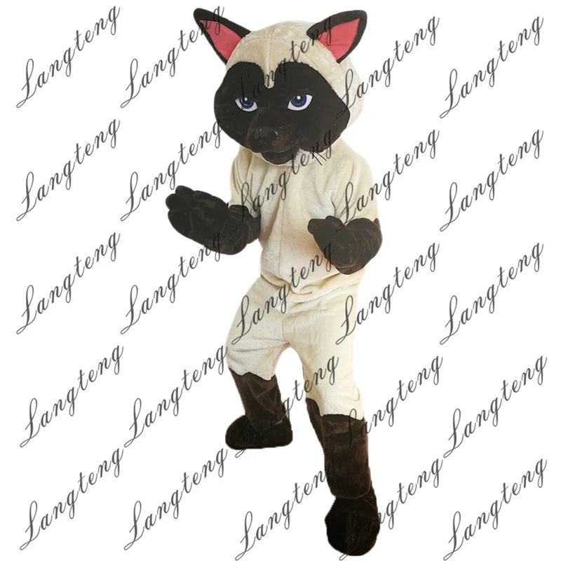 2018 New Hot Sale Siamese Cat Mascot Costume Adult Size Halloween