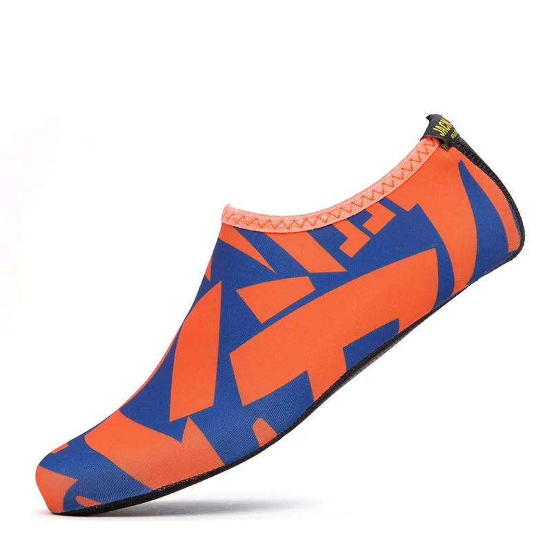 Blue Orange JACKSHIBO/водонепроницаемая обувь; Мужская обувь для плавания; однотонная дизайнерская летняя пляжная обувь; Морской стиль; мужские кроссовки; zapatos hombre - Цвет: Blue Orange