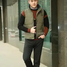 Лидер продаж! зимний мужской сплошной цвет хлопок жилет Размер L-XXXXL молодой дикий жилет мужской прилива большой ярдов