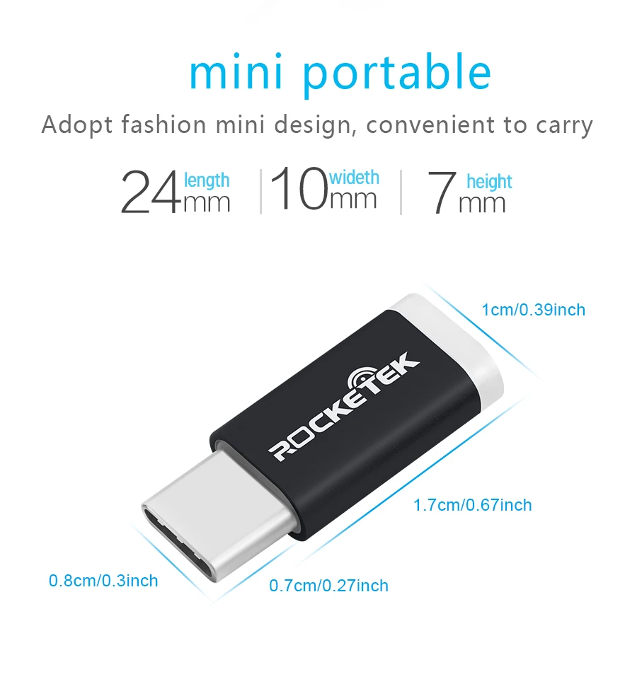 Rocketek Micro USB-type c OTG адаптер алюминиевый телефон тип-c аксессуары мужской разъем для Xiaomi Oneplus LG Nexus 5X6