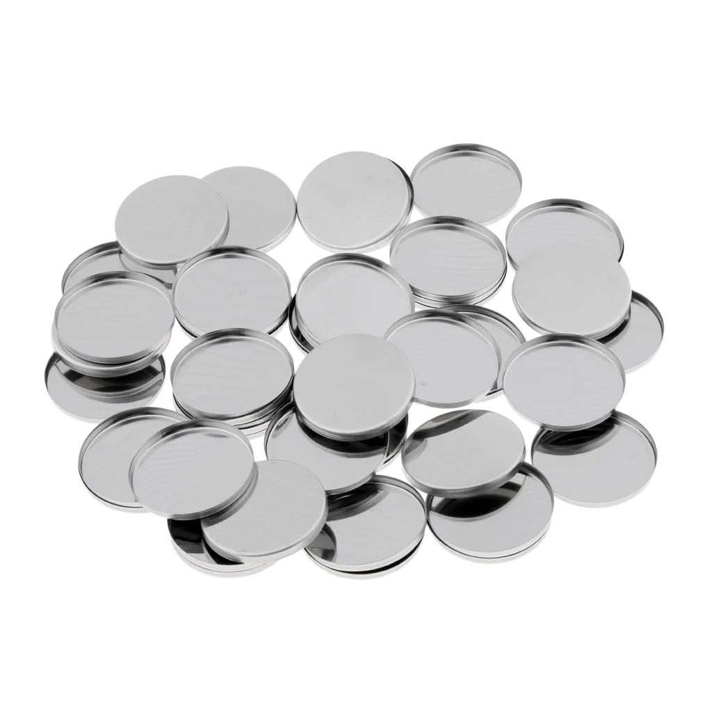 50 Pack Empty Round Metal Tin Palette Pans Cosmetic Eyeshadow Blush Lipstick Organizer Size 36 Mm For Magnets Cosmetic Palettes