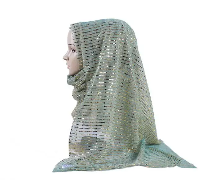 N8 10 шт. высокое качество люрекс Блеск Мерцающий плиссированный шарф crinkle платок-хиджаб сморщенный Макси платок шаль