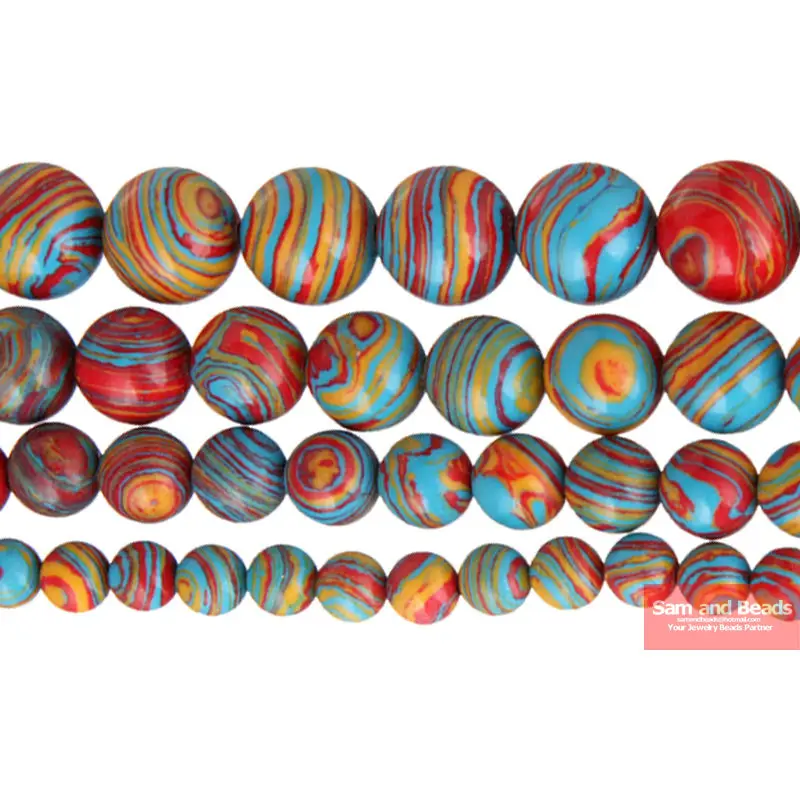 

Free Shipping Synthetic Rainbow Lace Malachite Beads 16" Pick Size 4 6 8 10 12mm For Bracelet Necklace Making RLMB011
