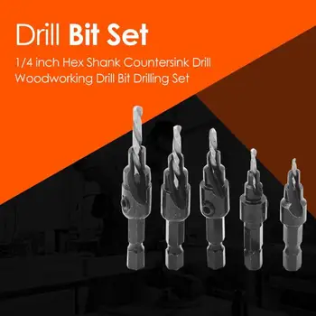 

1/4 inch Hex Shank Countersink Drill Woodworking Drill Bit Drilling Set