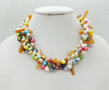 

last one, three shares. Freshwater baroque pearl necklace. 100% natural pearl 18"
