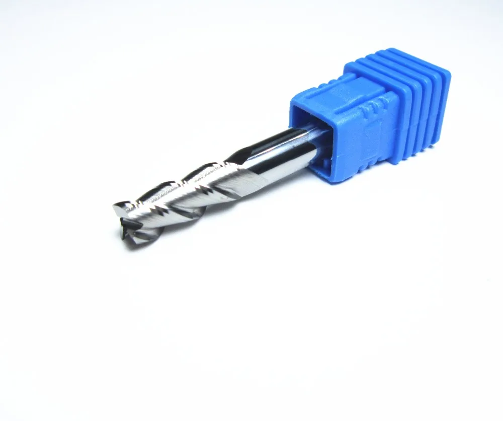 Freeshipping for aluminum 6mm L=50mm HRC45 three 3 flutes 6*6*50mm solid carbide end mills uncaoted CNC machine milling cutter