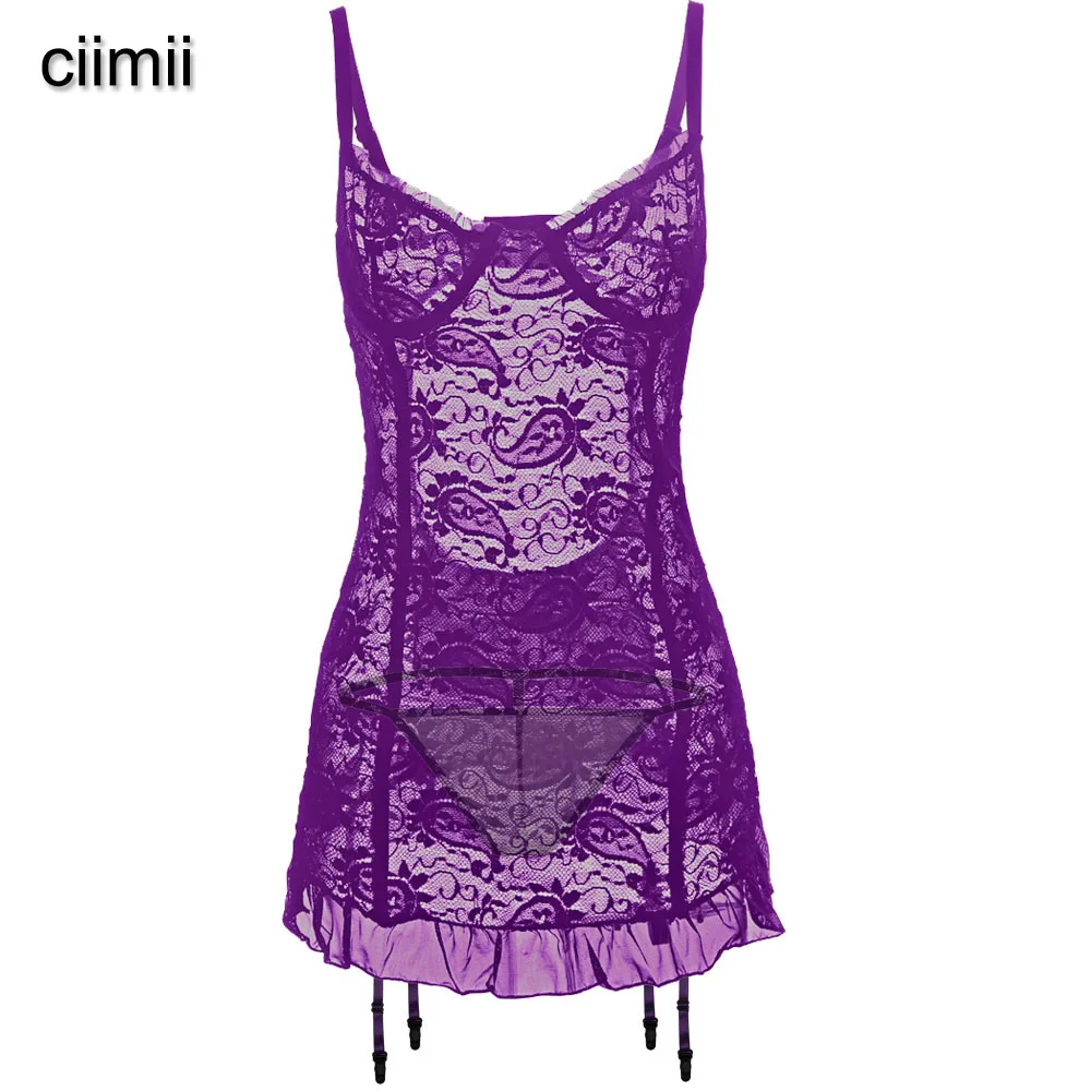 Corset High Quality Women Sexy Bustier Perspective Lace Babyodlls With