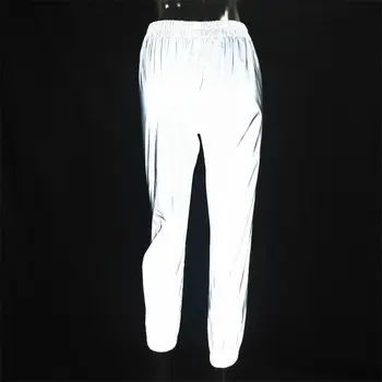 

Newly 1 Pcs Women Reflective Pants Trousers Elasticity Casual Night Sporting Jogger DO99