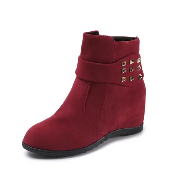 

Autumn And Winter New Women Boots Rivet Shoes Increased Martin Boots High Heel Boots
