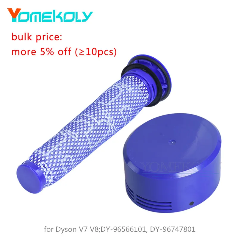 

2pcs/set Pre & Post Filters Replacement for Dyson V7 V8 Cordless Vacuum Cleaner Parts Filter Replace # DY-96566101, DY-96747801