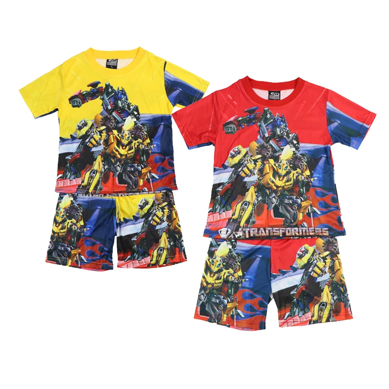 

Summer Clothing Pajamas Sets Children Boy Short Sleeve Pajamas Super Robot Cartoon Casual Children Baby Boys Home Clothes Sets