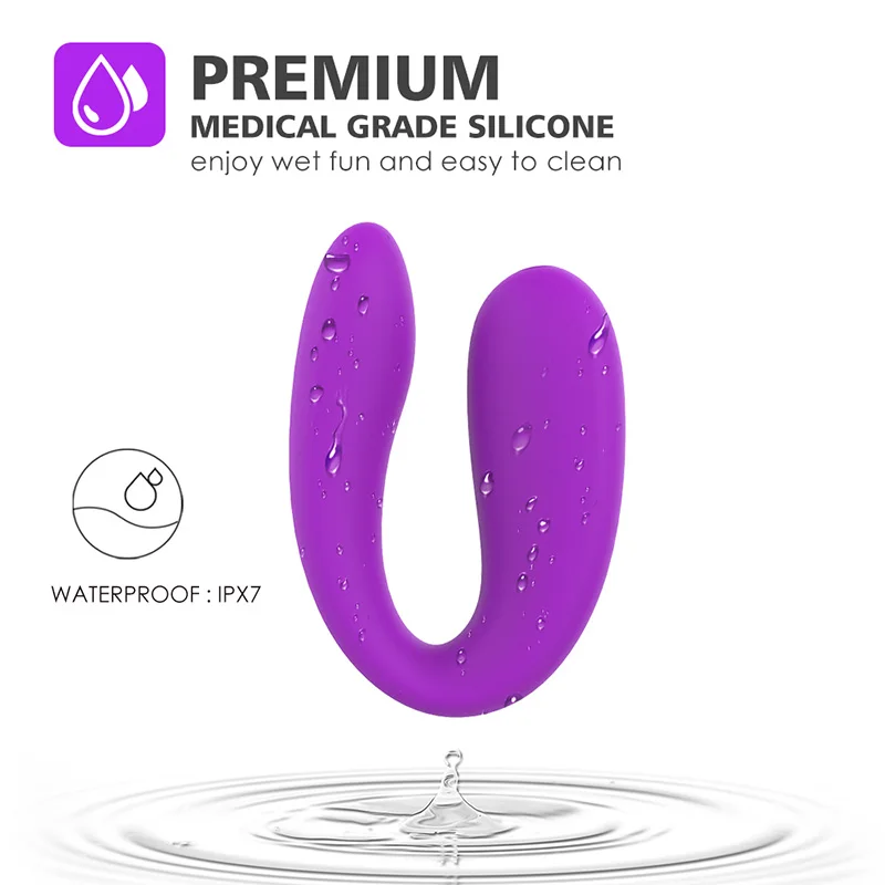 U Shape Strong Dildo Vibrating G-spot Vibrator Clitoris Stimulation Vaginal Orgasm Anal Vibrator Masturbation Sex Toys for Woman (3)