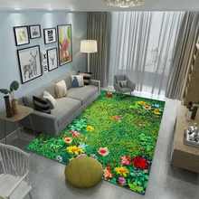 Природа зеленый 3D эффект ковер высокое качество скотоводство Rugs украшения для спальни напольный околодверный коврик мягкий против скольжения прикроватной тумбочке Одеяло