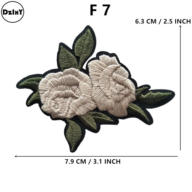 1 шт. вышитая розой железная нашивка для одежды DIY полосатая одежда Лоскутная наклейка пользовательские Цветы аппликация@ Z