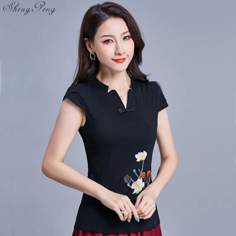 Китайская одежда топы традиционного стиля Cheongsam топы Qipao летние короткие жаккардовые хлопковые костюм для выступлений Vetement рубашка G122