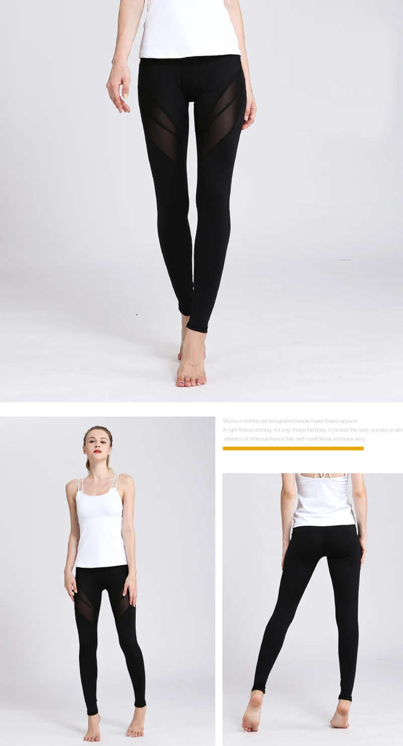 Mesh Women High Waist Yoga Pants Sport Gym Fitness Jogging femme Running Pants Training Tights Athletic Workout Leggings XL (7)