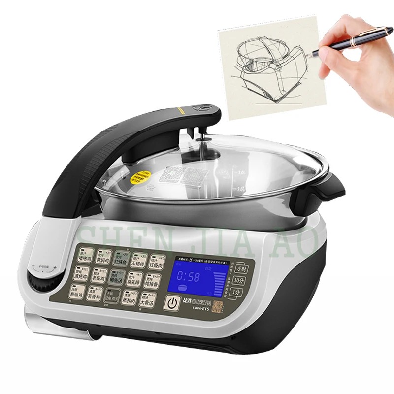 3.5L Smokeless Food Cooking machine cooking pot 1600W Automatic meat