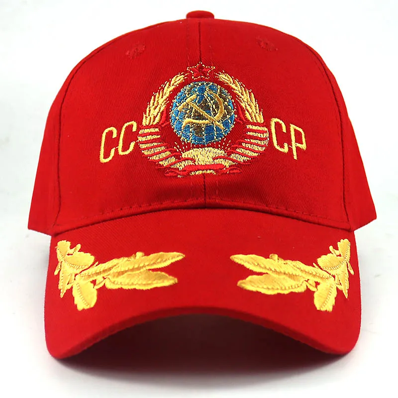 Новинка CCCP СССР Бейсболка унисекс Регулируемый хлопок CCCP вышивка snapback шляпа модные кепки спортивные шапки для мужчин - Цвет: Красный