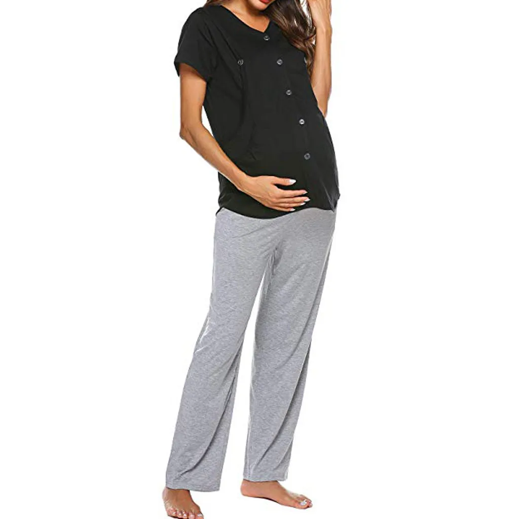 

Summer New Fashion Women Maternity Mom Nursing Floral Daily Set Pregnancy Breastfeeding Tops Pants Wholesale Free Ship Z4