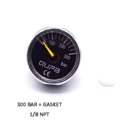 300BAR GASKET 1 дюймов Мини манометр для подводного плавания 40MPA/300 бар/400 бар/5000PSI/6000PSI - Цвет: 300BAR GASKET
