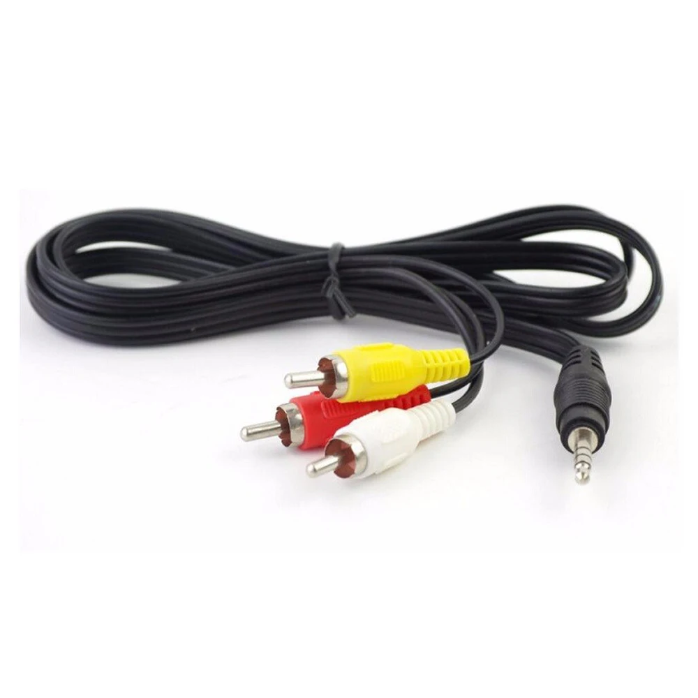  3.5 millimetri Martinetti a 3 Porte RCA Spina Maschio Adattatore Convertitore Audio Video AV Cavo d