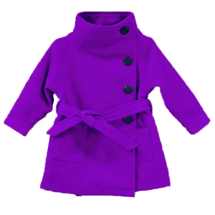 

Girls Long Jacket Children Solid Hooded Coat Kids Spring Autumn Outerwear Child Overcoat Girls Clothes Red Purple Grey