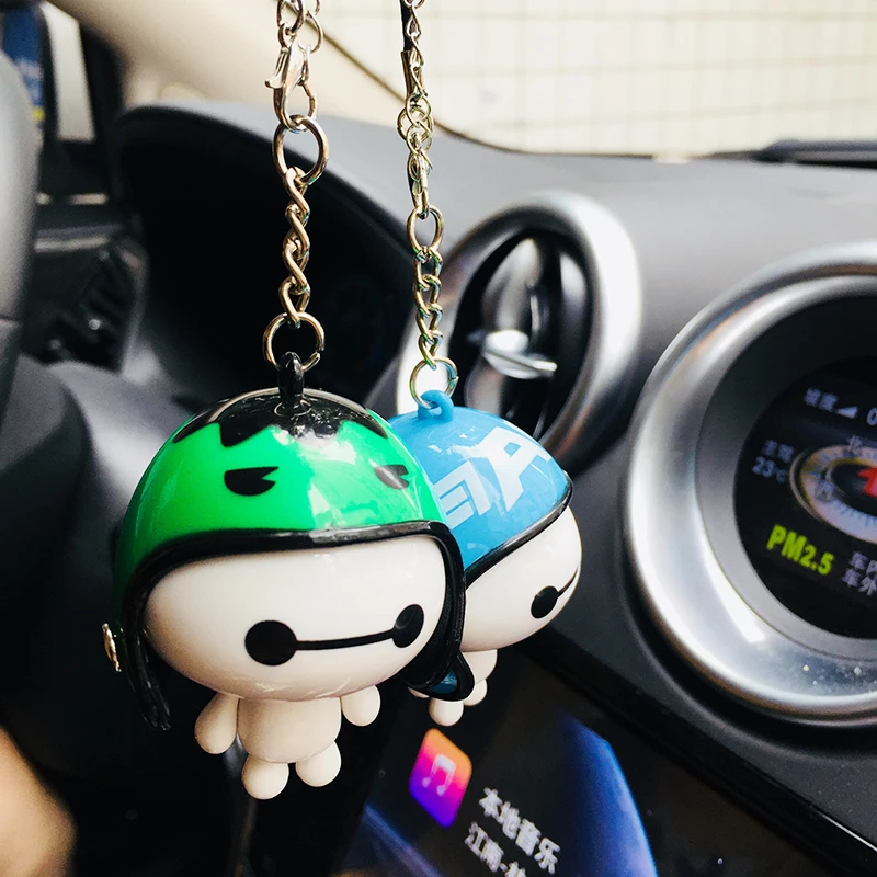 Автомобиль кулон милый шлем робот Baymax кукла внутри ювелирные изделия автомобиль зеркало заднего вида висячие украшения аксессуары Подарки