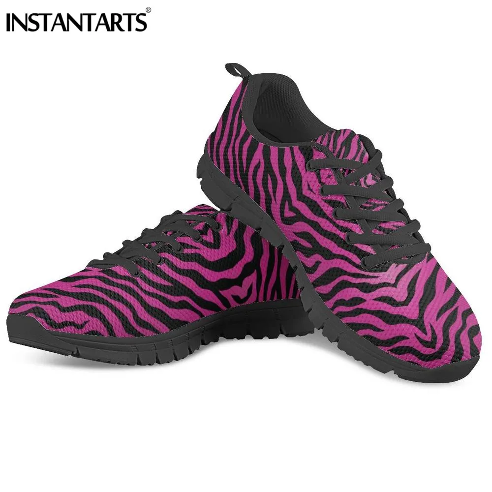 

INSTANTARTS Zebra Cartoon 3D Printed Casual Shoes Spring Women Walking Sneakers Shoes Fashion Zapatillas Mujer Female Mesh Flats