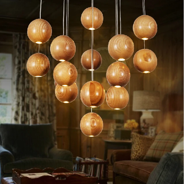 Ideas Wood Ball Led Lights For Dining Room Living Adjule Ideas Wood Ball Led Lights For Dining Room Living Adjule Cord Home Decoration Lamp Fixture Lighting Light