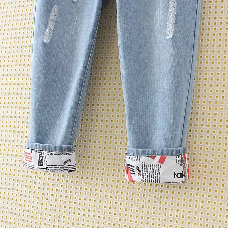 Летние женские джинсы большого размера, новинка, винтажные свободные джинсы с дырками, плюс синие джинсовые штаны, 4XL 5XL, штаны до щиколотки