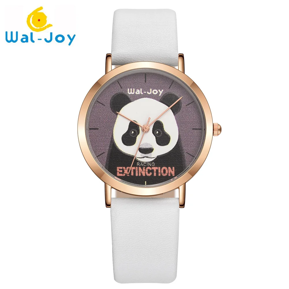 Модные женские кварцевые часы Wal Joy с изображением панды студенческие