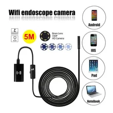 WIFI Endoscope 720P HD Waterproof 8mm Endoscope Pipeline Detection Camera For IOS / Android Hard Cable 7mm2 mian zhuo phone hd waterproof camera industrial endoscope pipeline inspection tools for unlocking cars detection