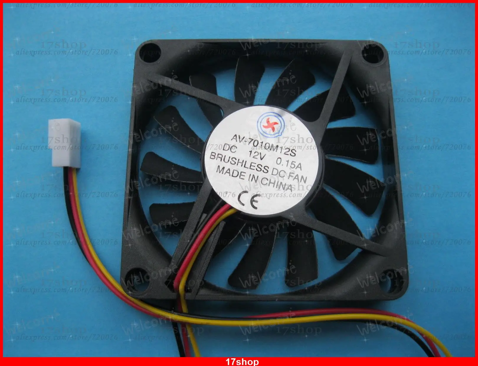 

1 pcs Brushless DC Cooling Fan 12V 7010S 13 Blades 70x70x10mm 3 pin