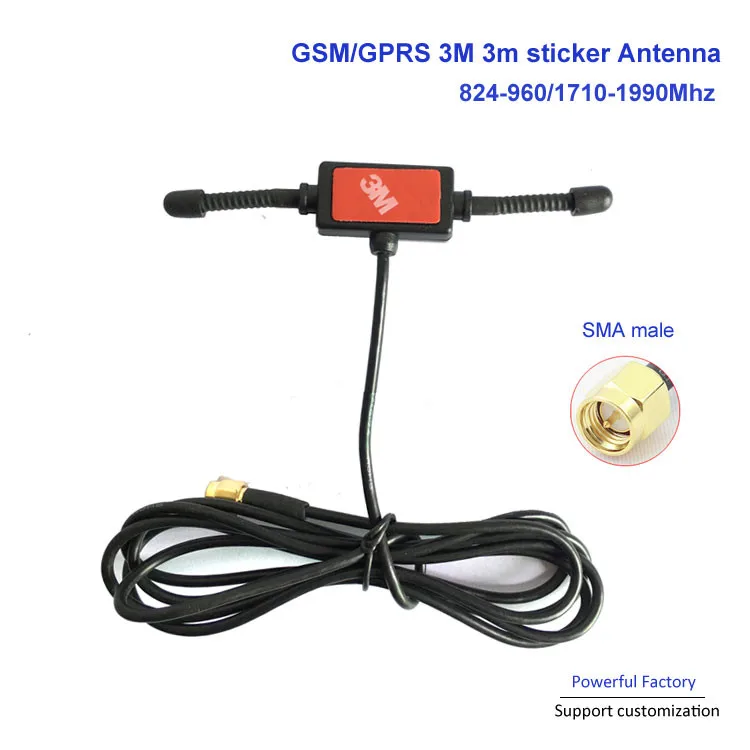 

GSM/900/1800Mhz Antenna 3M Sticky T Shape 1.5M Cable SMA Male