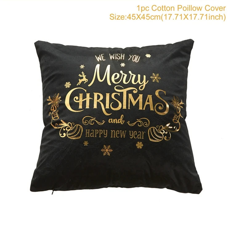 Рождественская наволочка FENGRISE с золотым горячей штамповкой, Рождественский чехол для подушки с Санта-Клаусом, Рождественский Декор для дома, новогодняя, Navidad, Рождественская - Цвет: Pillowcase 24