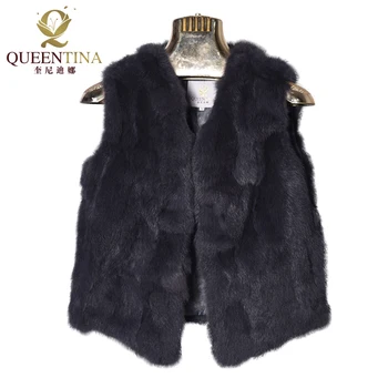 

Girls Sexy Short Style Fur Vest Genuine Rabbit Fur Vests Women Real Fur Coat Sleeveless Autumn Warm Natural Rabbit Fur Waistcoat