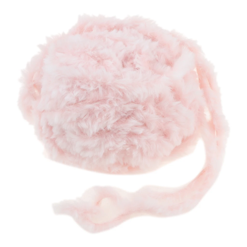 3 Pieces 32 Meters Soft Hand Knitting Artificial Fur Yarn Warm Baby Yarn 14mm Wide for Shawls Scarves Caps