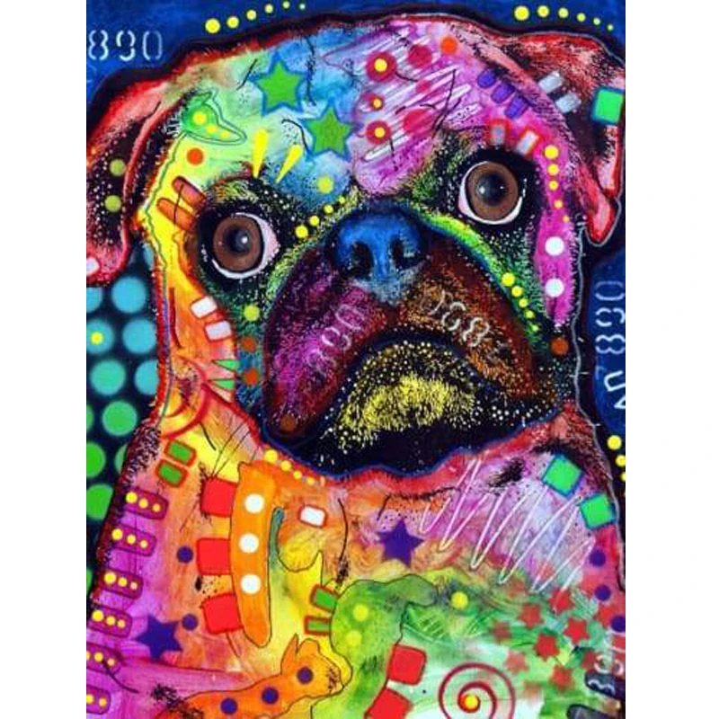 

GLymg 5d Diamond Painting Bright Rhinestones Embroidery DIY Diamond Embroidery Pug Dog Diamond Art European Home Decor