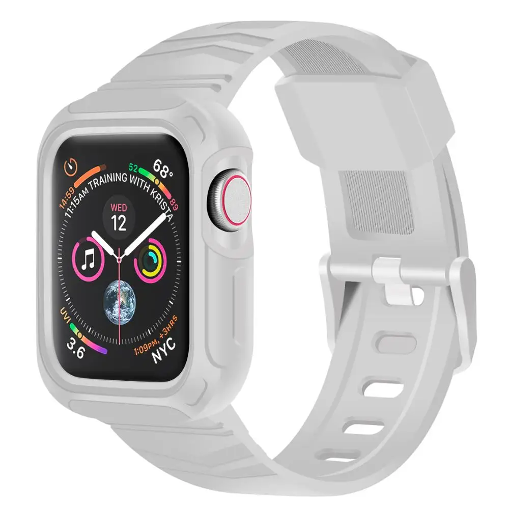 Новый силиконовый спортивный чехол для Apple Watch band 4 защитный браслета аксессуары