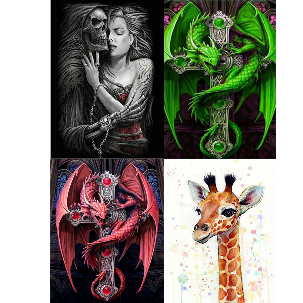 

DIY Diamond Painting Cross Stitch Mosaic Rhinestones Full Diamond 5D Diamond Embroidery Giraffe Jesus Home Decor Paintings FZ565