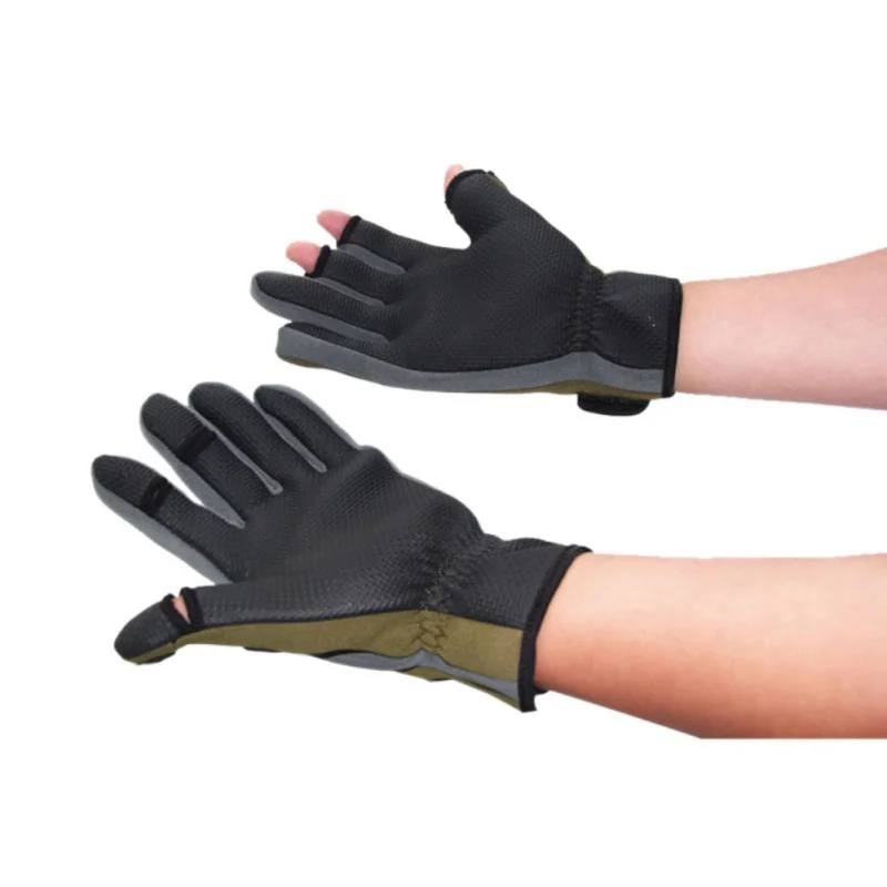 Спортивные Кожаные перчатки для рыбалки Для мужчин 3 полуперчатки дышащие противоскользящие перчатки для рыбалки для оснащения Для мужчин t пара/Лот