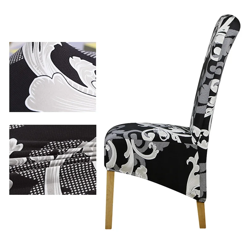 

Printing flower long back size Chair Cover checked pattern Chair Covers seat cover Hotel Party Banquet housse de chaise decor
