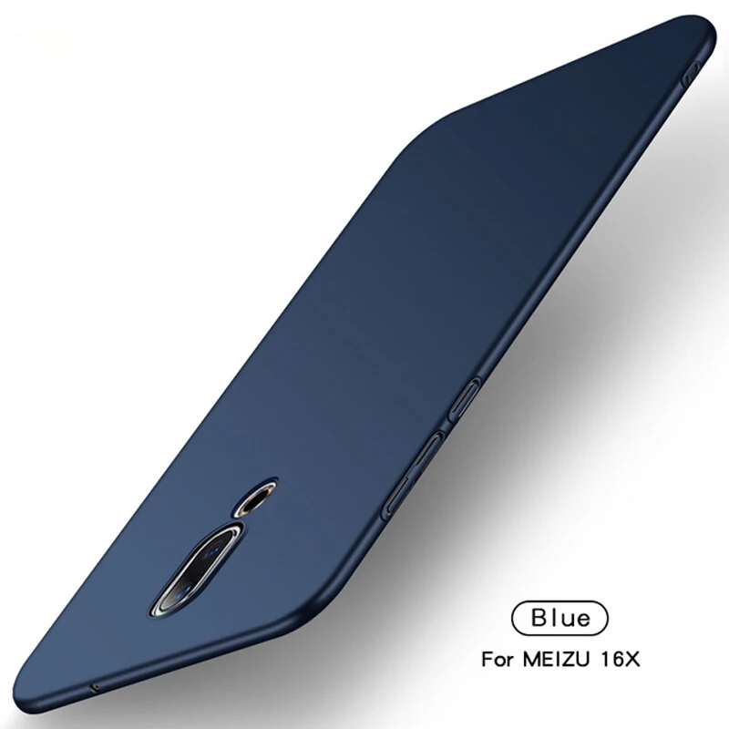 Кожаный чехол для Meizu 16 чехол M872H 6," ультра тонкий классический гладкий матовый PC чехол для телефона для Meizu 16 16X чехол для Meizu 16X16 - Цвет: Blue