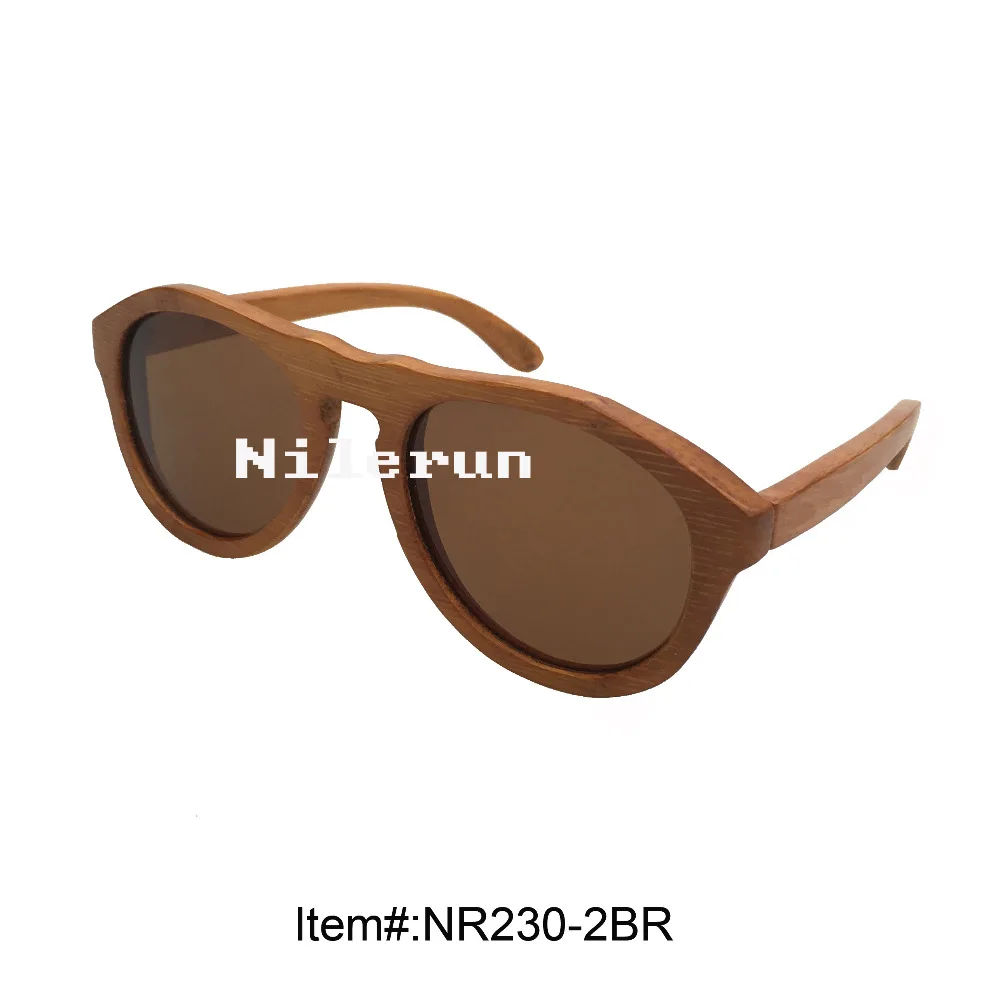 

popular unisex oval brown bamboo sunglasses